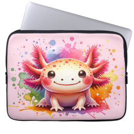 Capa Para Notebook Buntes lächelndes Axolotl als Grafik