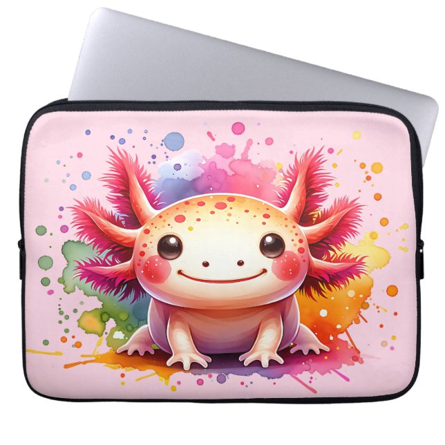 Capa Para Notebook Buntes lächelndes Axolotl als Grafik (Frente)