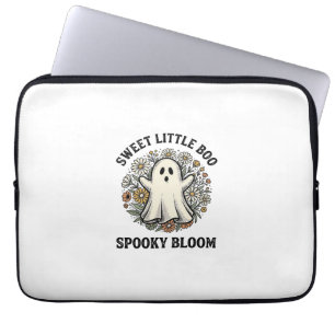 Capa Para Notebook Buquê de Flor de Fantasma Vintage Cute Halloween B