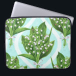 Capa Para Notebook Buquê de lírio das flores do vale em azul<br><div class="desc">Buquê pintado com lírio aquarela das flores do vale,  padrão sem costura design</div>