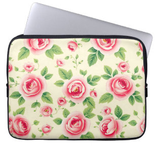 Capa Para Notebook Buquê de Rosa Rosa Vintage Floral Pastel Chintz