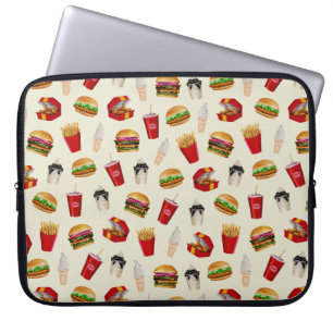 Capa Para Notebook Burgers de Comida rápida, Fries, Sundaes