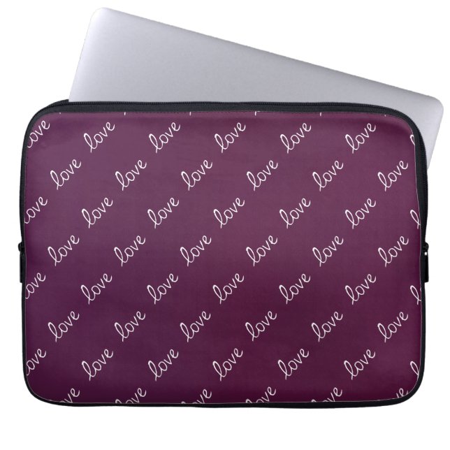 Capa Para Notebook Burgundy Plum "Love" (Frente)