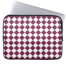 Capa Para Notebook Burgundy White Checker Diamond Pattern