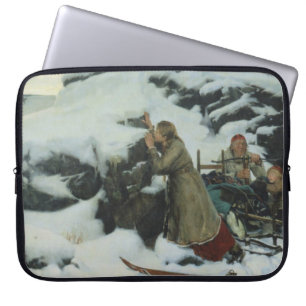 Capa Para Notebook Burnt Village in Winter (por Albert Edelsense)