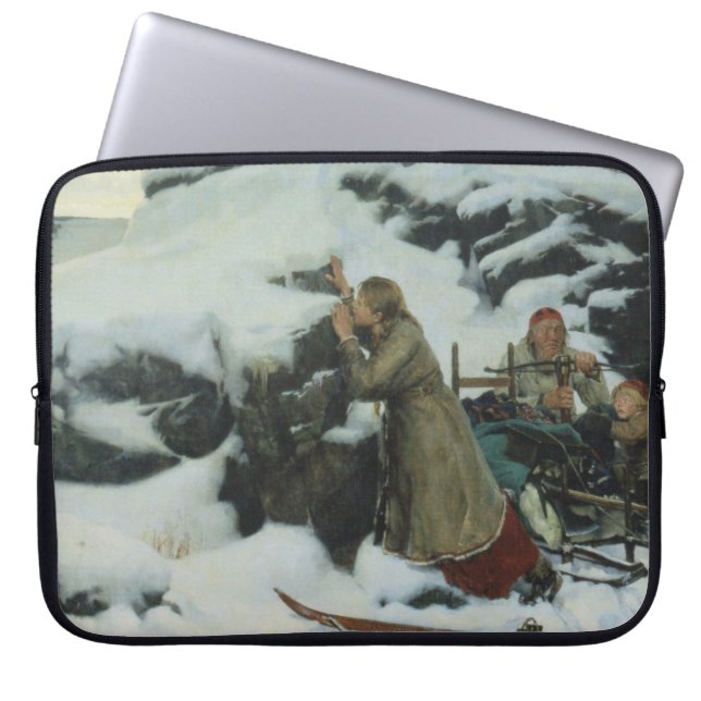 Capa Para Notebook Burnt Village in Winter (por Albert Edelsense) (Frente)