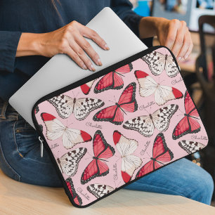 Capa Para Notebook Butterfly Girly Chic Padrão Personalizado Nome