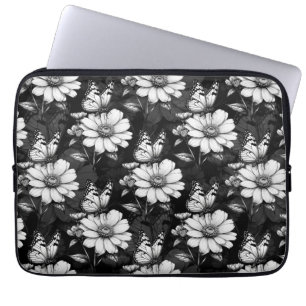 Capa Para Notebook Butterfly On Flower Patterne Design - Preto