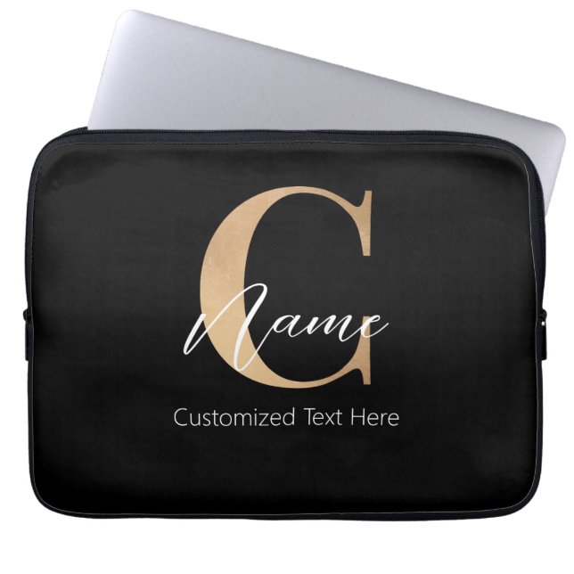 Capa Para Notebook C & Name Iniciais Monogramados Modernos Personaliz (Frente)