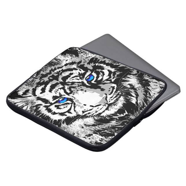 Capa Para Notebook Cabeça Branca Realista - Laptop Tiger (Frente Topo)