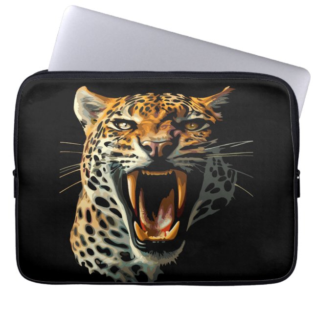 Capa Para Notebook Cabeça de ataque com picos-leopardo (Frente)