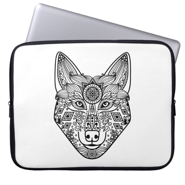 Capa Para Notebook Cabeça inspirada do lobo (Frente)