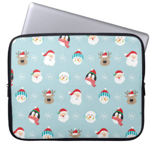 Capa Para Notebook Cabeças de Natal: Mola Festiva