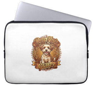 Capa Para Notebook Cabelo De Cachorro É Fita Dourada Fofa Brilhante_1