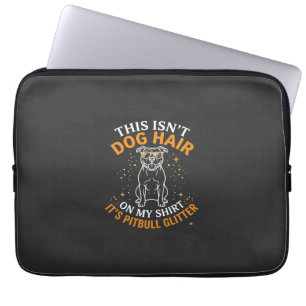 Capa Para Notebook Cabelo de Cachorro Pitbull Brilho Usando Óculos de