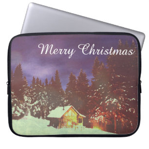 Capa Para Notebook Cabine Encantada de Natal Aconchegante