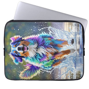 Capa Para Notebook Cachorro alegre e alegre e divertido, salgado
