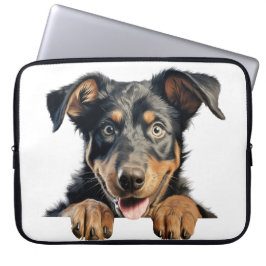 CAPA PARA NOTEBOOK CACHORRO BEAUCERON PRETO E CASTANHO
