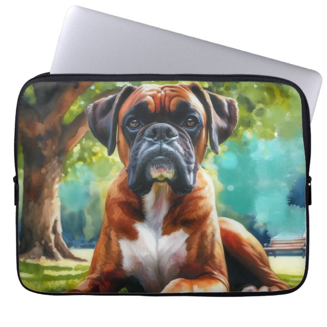 Capa Para Notebook Cachorro Boxer🐾Rabos e Caudas Balançando (Frente)