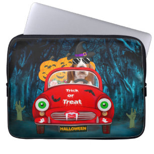 Capa Para Notebook Cachorro-Caçador de Basset Scary Halloween