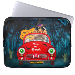 Capa Para Notebook Cachorro-Cachorro Espanhol Dirigindo Carro Assusta