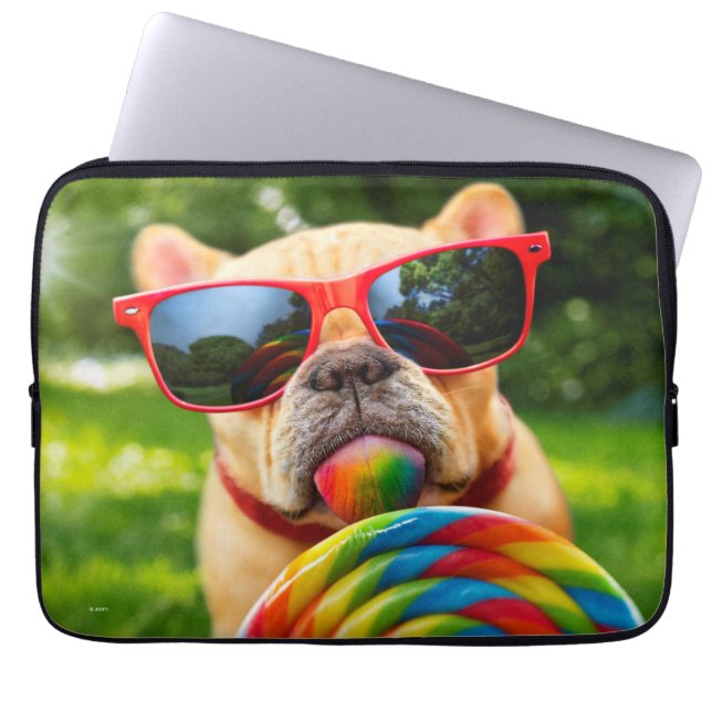 Capa Para Notebook Cachorro Com Lollipop Grande (Frente)