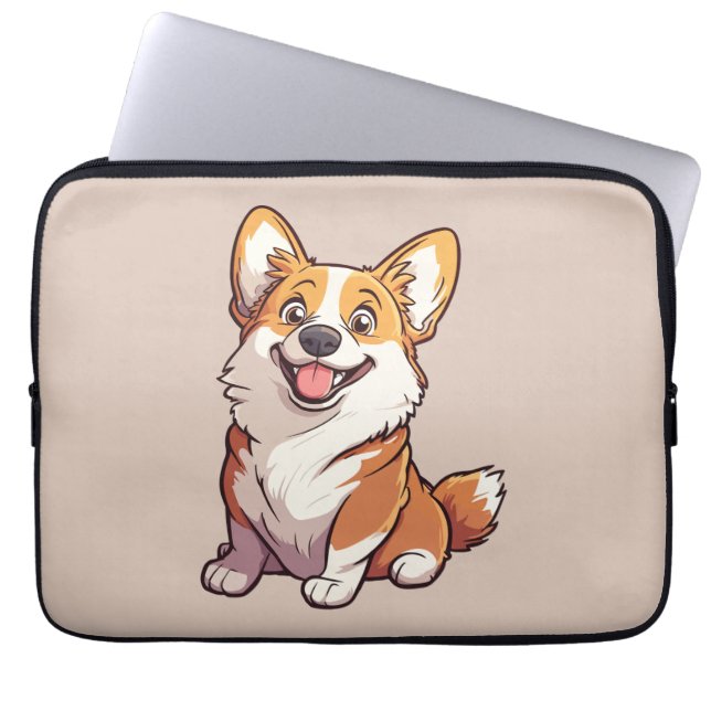 Capa Para Notebook Cachorro Corgi Galês Caneca (Frente)