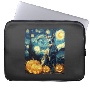 Capa Para Notebook Cachorro Cute Great Dane Halloween Jack O Lantern