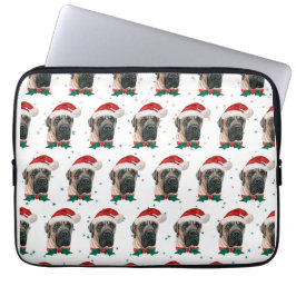 Capa Para Notebook Cachorro da Raça Mastiff Inglês Natal