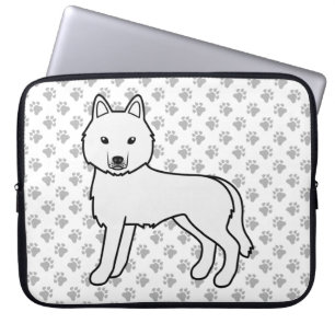 Capa Para Notebook Cachorro de Cartoon Branco Siberiano