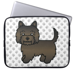 Capa Para Notebook Cachorro de Cartoon Cute do Cairn Terrier Negro