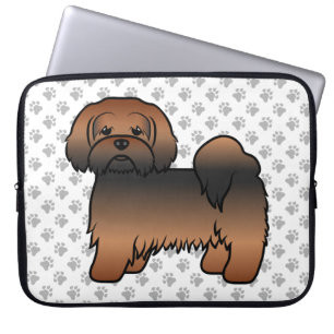 Capa Para Notebook Cachorro de Cartoons de Lhasa Apso Vermelho