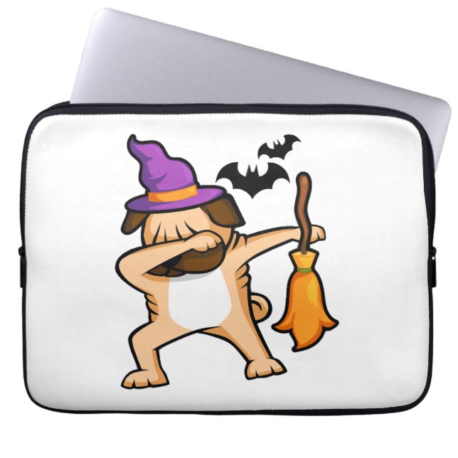 Capa Para Notebook Cachorro de Dabbing Halloween (Frente)