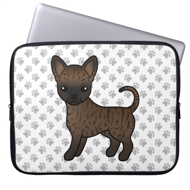 Capa Para Notebook Cachorro de desenho animado Chihuahua com pelo lis (Frente)