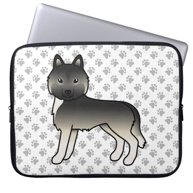Capa Para Notebook Cachorro De Desenho Animado Fofo Husky Siberiano A (Frente)