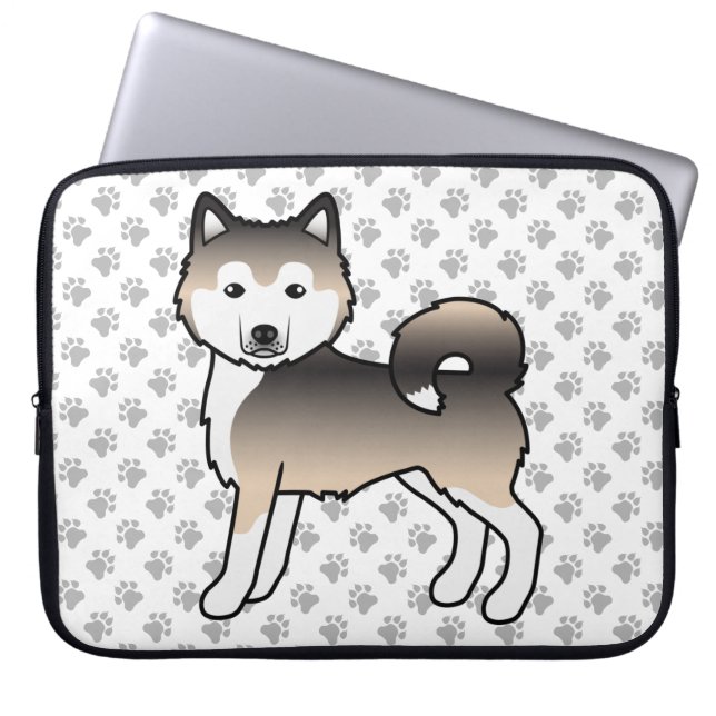 Capa Para Notebook Cachorro De Desenho Animado Fofo Malamute Alaskan  (Frente)