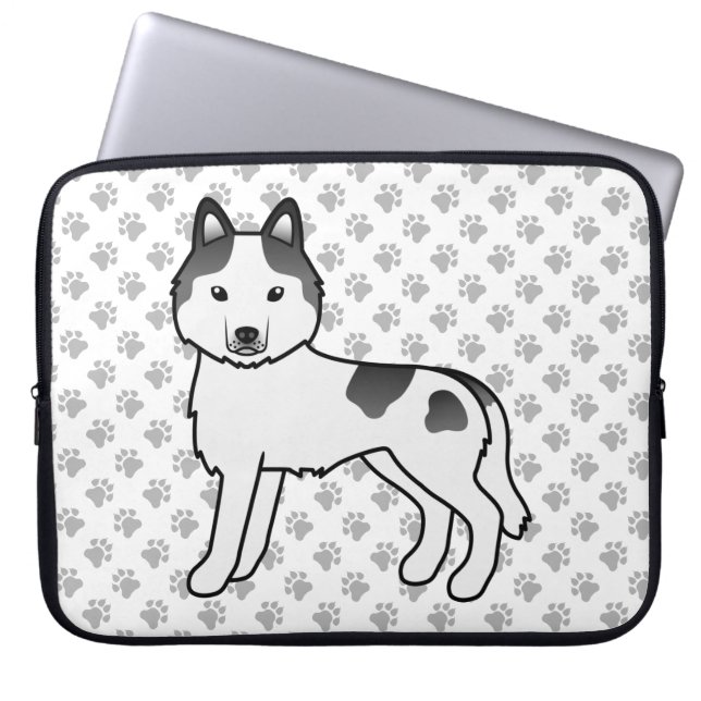 Capa Para Notebook Cachorro De Desenho Animado Fofo Siberiano Husky P (Frente)