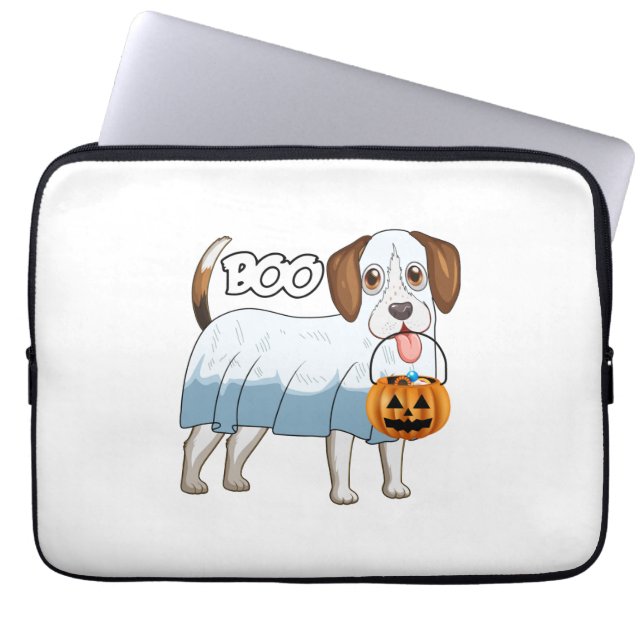 Capa Para Notebook Cachorro de Halloween Beagle Fantasma (Frente)