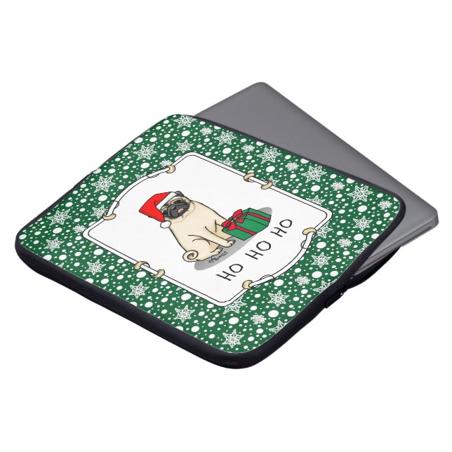 Capa Para Notebook Cachorro de Papai Noel de Natal (desfiladeiro) (Frente Topo)