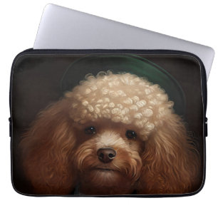 Capa Para Notebook Cachorro de Poodle na Rua.