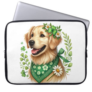 CAPA PARA NOTEBOOK CACHORRO DE RECUPERAÇÃO DE OURO IRLANDÊS VESTIDO A