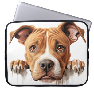 CAPA PARA NOTEBOOK CACHORRO DO TERREIRO PITBULL BRANCO E MARAVILHOSO