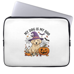 Capa Para Notebook Cachorro É Boo Dia das Bruxas Bruxa Filhote Abóbor