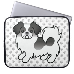 Capa Para Notebook Cachorro e patas pintadas tibetanas de cor negra
