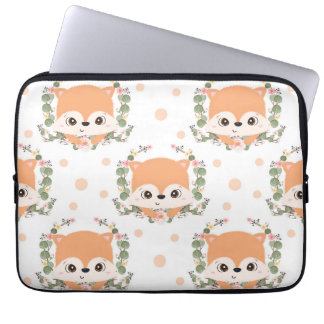Capa Para Notebook Cachorro E Tatuagem Da Flor