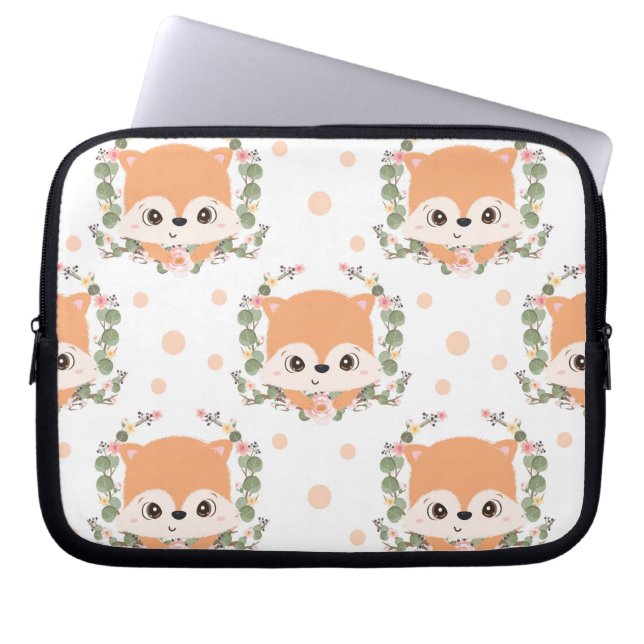 Capa Para Notebook Cachorro E Tatuagem Da Flor (Frente)