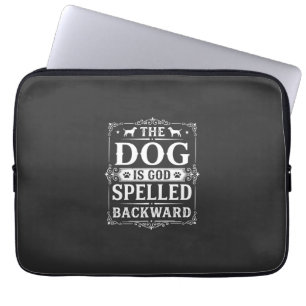 Capa Para Notebook Cachorro Engraçado Deus Escrito ao Contrário