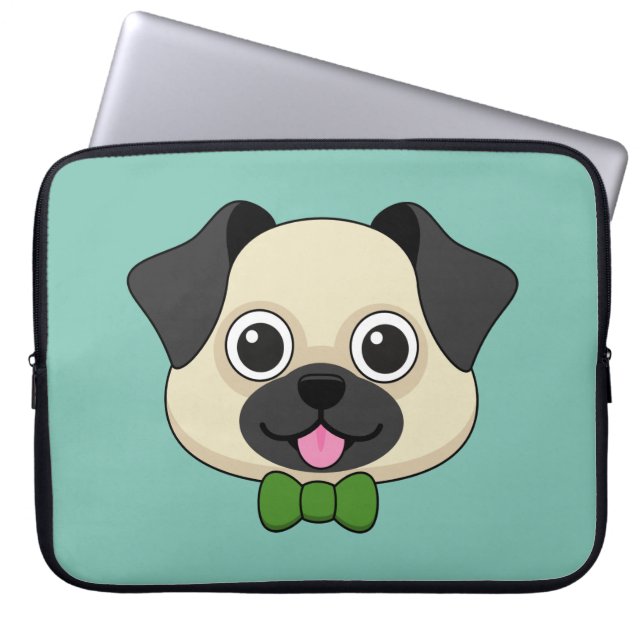 Capa Para Notebook Cachorro Feliz e Bonito com Papillon (Frente)