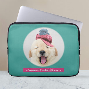 Capa Para Notebook Cachorro Fluffy Cachorro com Gato, Nome