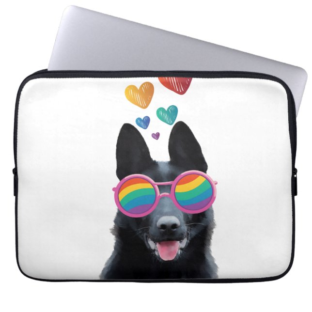 Capa Para Notebook Cachorro german shepherd com Dia de os namorados d (Frente)